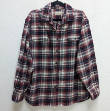Load image into Gallery viewer, Red + Black Plaid Flannel Shirt - L
