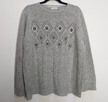 Load image into Gallery viewer, Grey Jumper with Floral Embroidery - XL
