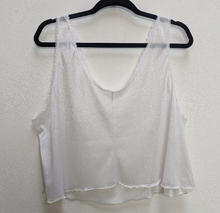 Load image into Gallery viewer, Sheer White Lacy Cropped Cami Top - XL
