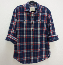 Load image into Gallery viewer, Blue + Red Check Flannel Shirt - M

