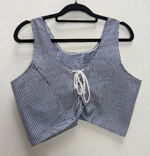 Load image into Gallery viewer, Gingham Tie-Front Crop Top - M
