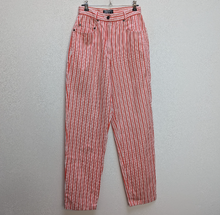 Load image into Gallery viewer, Red + White Stripe Trousers - XS
