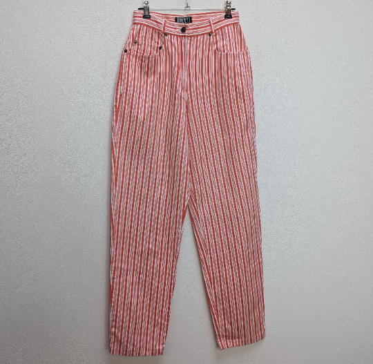 Red + White Stripe Trousers - XS