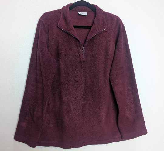 Burgundy Half-Zip Fleece - XL