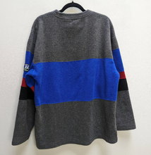 Load image into Gallery viewer, Grey + Blue Fleece Sweatshirt - M
