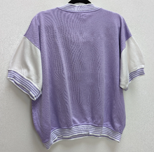 Load image into Gallery viewer, Purple Graphic Short-Sleeve Sweatshirt - L
