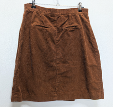Load image into Gallery viewer, Orange Corduroy Wrap Mini-Skirt - S
