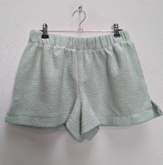 Reworked Green Fleece Shorts - S