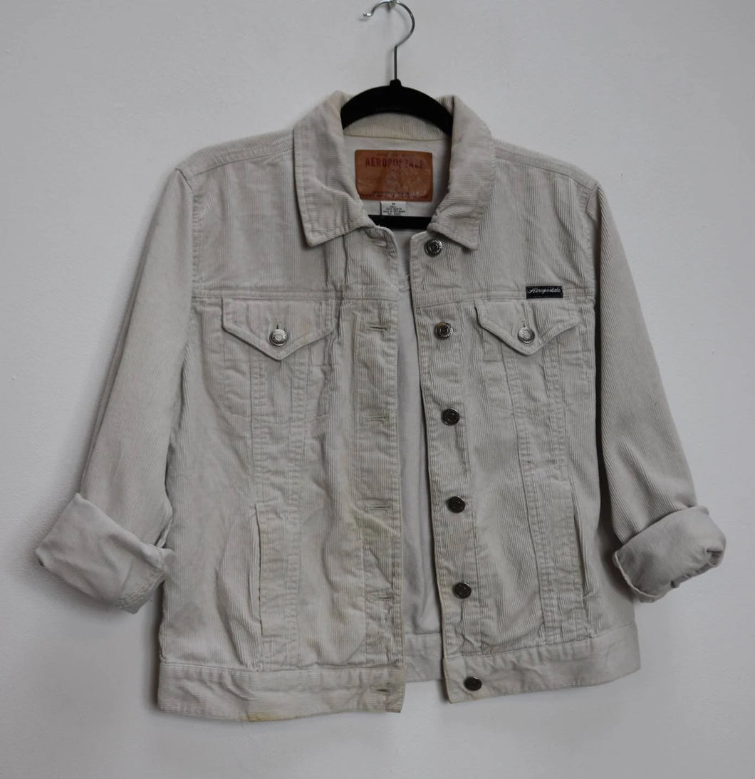 White Corduroy Jacket - S