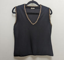 Load image into Gallery viewer, Black Top With Leopard Trim - S
