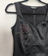 Load image into Gallery viewer, Black Top with Floral Embroidery - S
