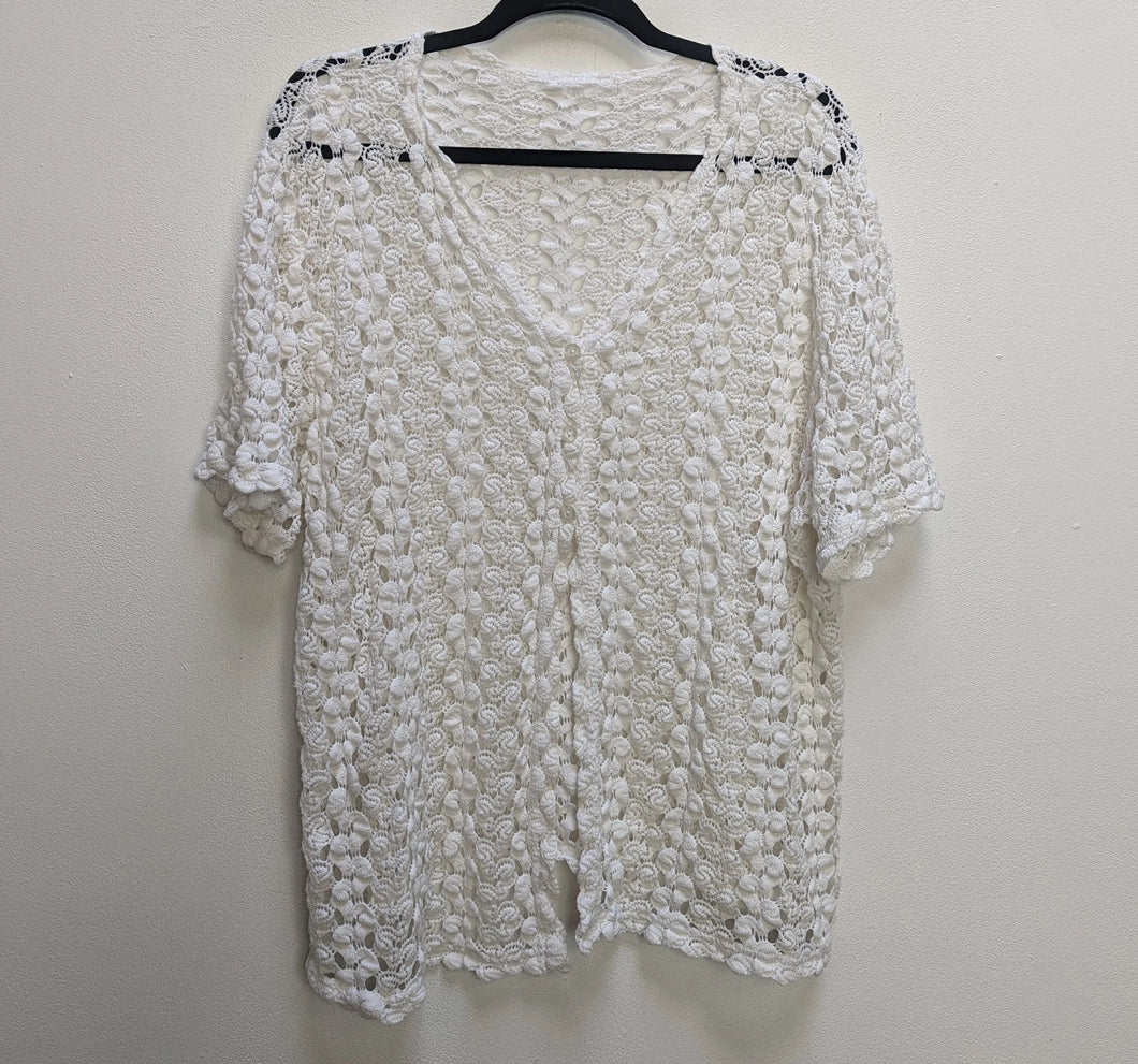 White Crochet Blouse - XL