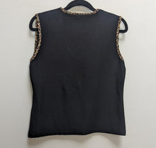 Load image into Gallery viewer, Black Top With Leopard Trim - S
