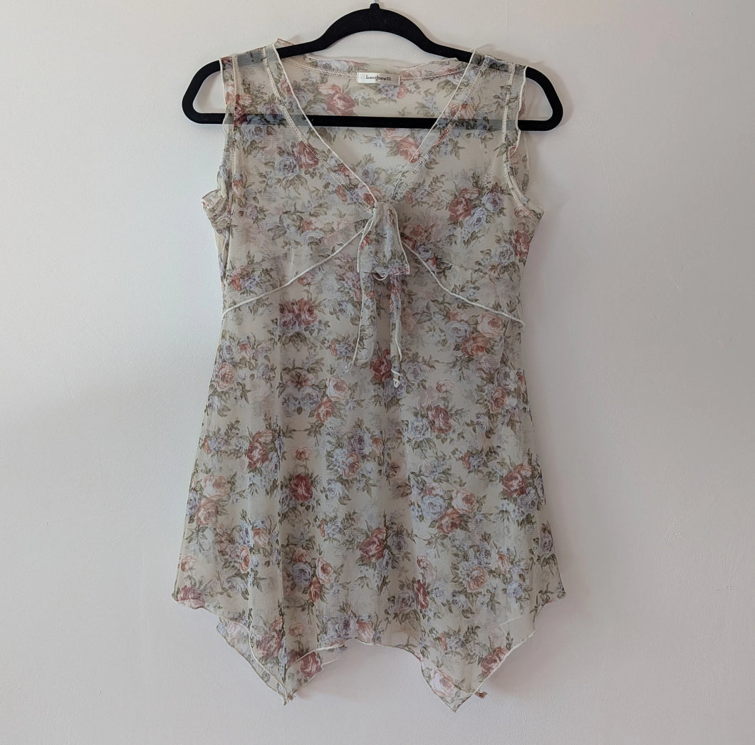 Sheer Floral Top - M