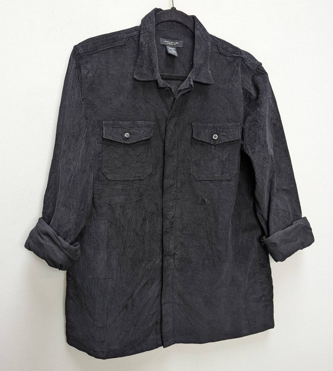 Black Corduroy Shirt - M