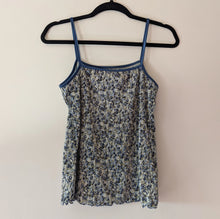 Load image into Gallery viewer, Blue + White Floral Plisse Camisole Top - M
