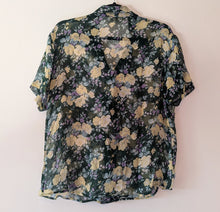 Load image into Gallery viewer, Sheer Green Floral Blouse - L
