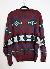 Load image into Gallery viewer, Burgundy Patterned Jumper - L
