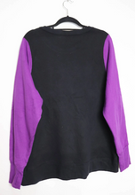Load image into Gallery viewer, Black + Purple Colourblock Sweatshirt - XL
