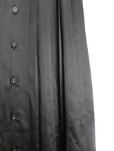 Load image into Gallery viewer, Black Shiny Button-Down Midi-Skirt - M
