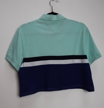 Load image into Gallery viewer, Blue Stripe Tommy Hilfiger Crop Top - L
