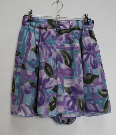 Purple Patterned Shorts - S