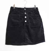 Load image into Gallery viewer, Black Corduroy Mini-Skirt - XS
