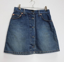 Load image into Gallery viewer, Blue Denim Button-Down Mini-Skirt - XS
