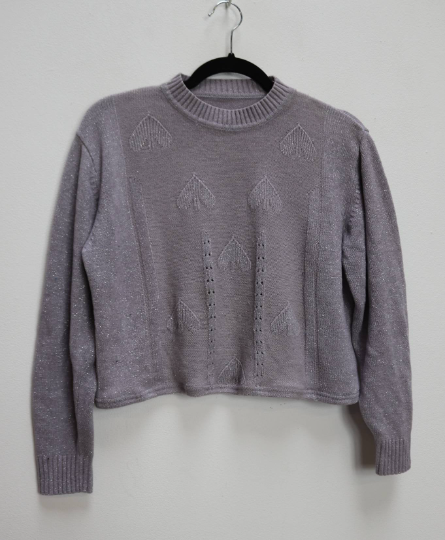Sparkly Lilac Cropped Jumper - L
