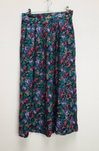 Load image into Gallery viewer, Green + Purple Floral Midi-Skirt - XS
