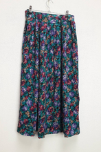 Load image into Gallery viewer, Green + Purple Floral Midi-Skirt - XS

