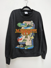 Load image into Gallery viewer, Faded Black Mississiopi Sweatshirt - M
