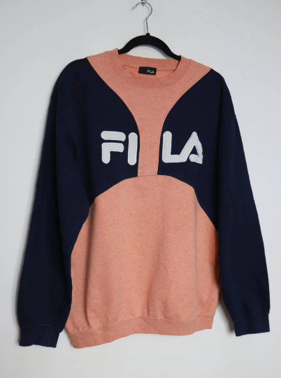 Pink + Blue Fila Sweatshirt - L