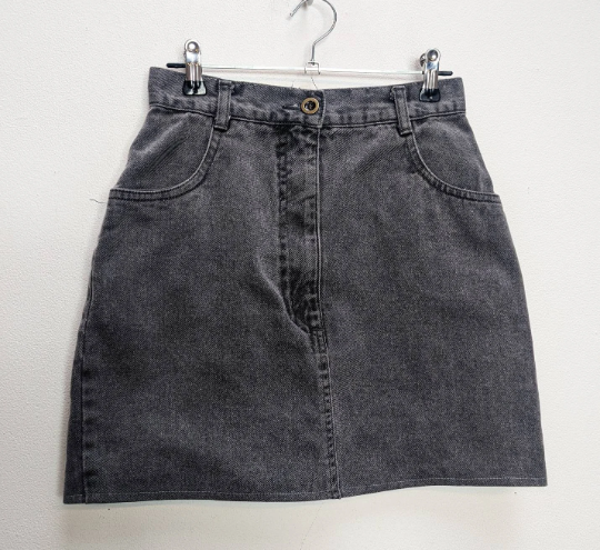 Grey Denim Mini-Skirt - S