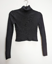 Load image into Gallery viewer, Black Turtleneck Cropped Knit - S
