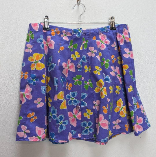 Purple Butterfly Mini-Skirt - M