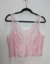 Load image into Gallery viewer, Sheer Pink Lacy Crop Top - S
