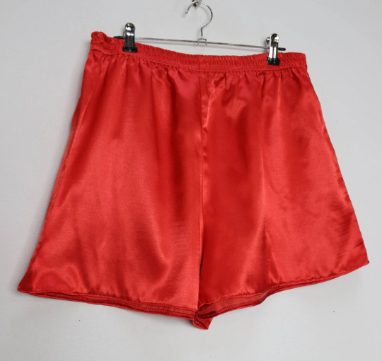 Bright Orange Satin Shorts - L