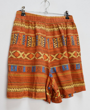 Load image into Gallery viewer, Orange + Blue Geometric Shorts - S
