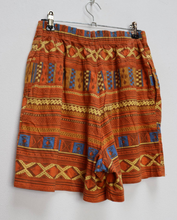 Load image into Gallery viewer, Orange + Blue Geometric Shorts - S
