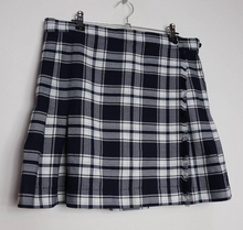 Load image into Gallery viewer, Navy Blue + White Plaid Mini-Skirt

