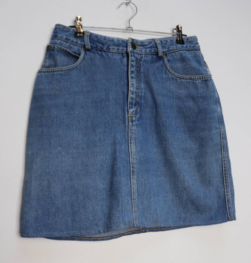 Blue Denim Mini-Skirt - M