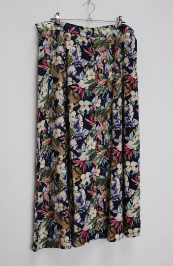 Floral Button-Down Midi-Skirt - XL