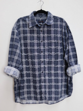 Load image into Gallery viewer, Blue Checkered Corduroy Shirt - XXL
