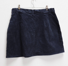 Load image into Gallery viewer, Navy Corduroy Mini-Skirt - L
