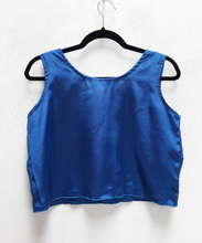Load image into Gallery viewer, Blue Silk Crop Top - M
