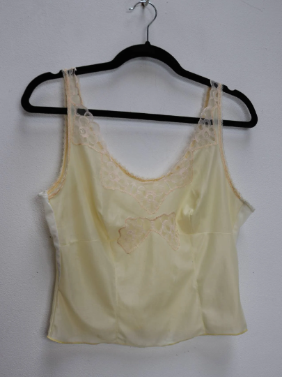 Sheer Cream White Lacy Crop Top - S