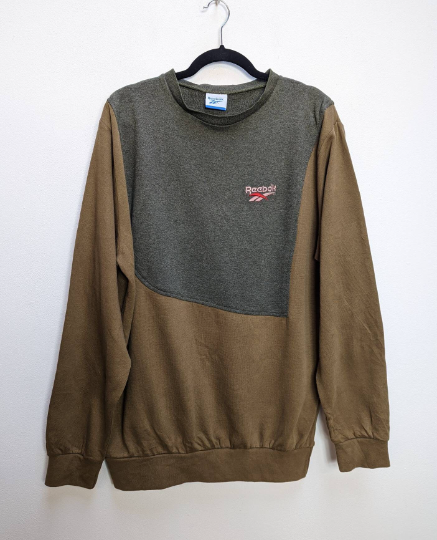 Brown + Grey Reebok Sweatshirt - L