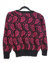 Load image into Gallery viewer, Pink + Black Paisley Jumper - M
