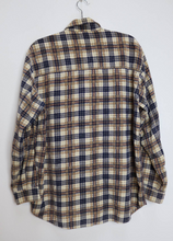 Load image into Gallery viewer, Blue + Brown Plaid Corduroy Shirt - L
